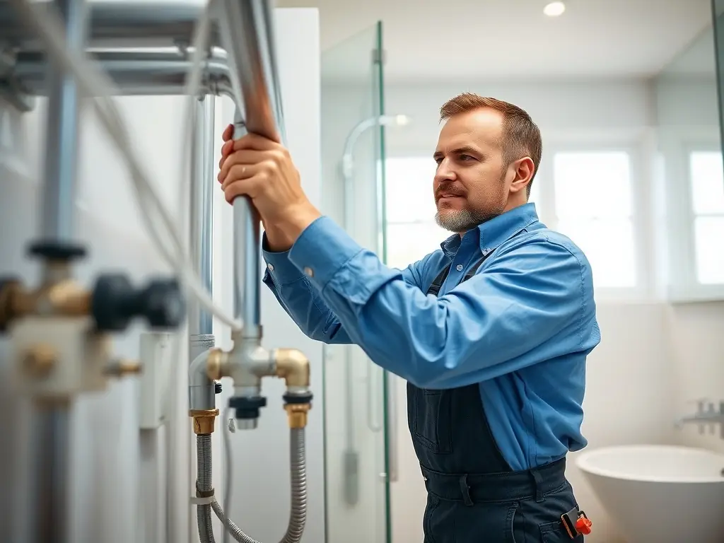 A plumber expertly fitting pipes in a residential setting, highlighting the importance of skilled plumbing professionals.